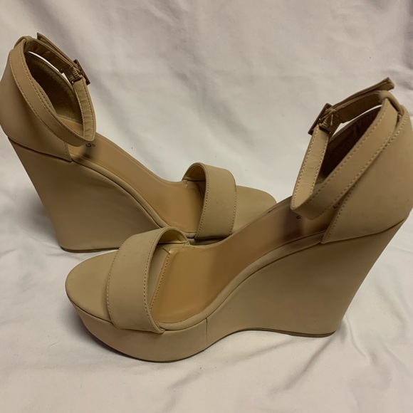 Nude Platform Wedges - Picture 4 of 7